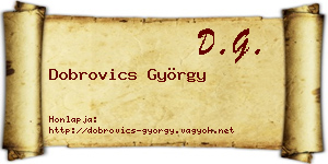 Dobrovics György névjegykártya