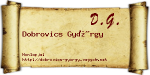 Dobrovics György névjegykártya