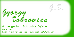 gyorgy dobrovics business card